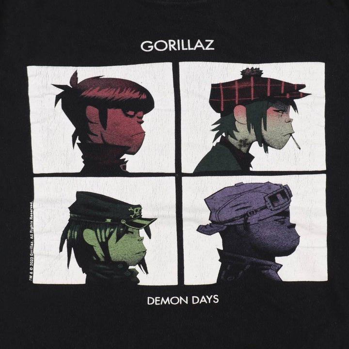 GORILLAZ Gorillaz Band T-shirt Band T Men's L size cotton black type Vintage Second Hand