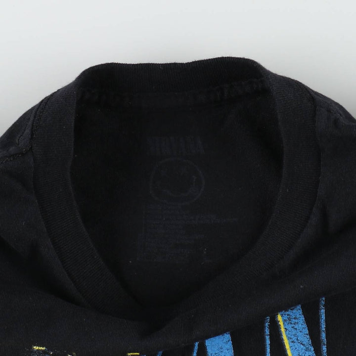 NIRVANA Nirvana Band T-shirt, Band T, Men's L size unclear black type Vintage Second Hand