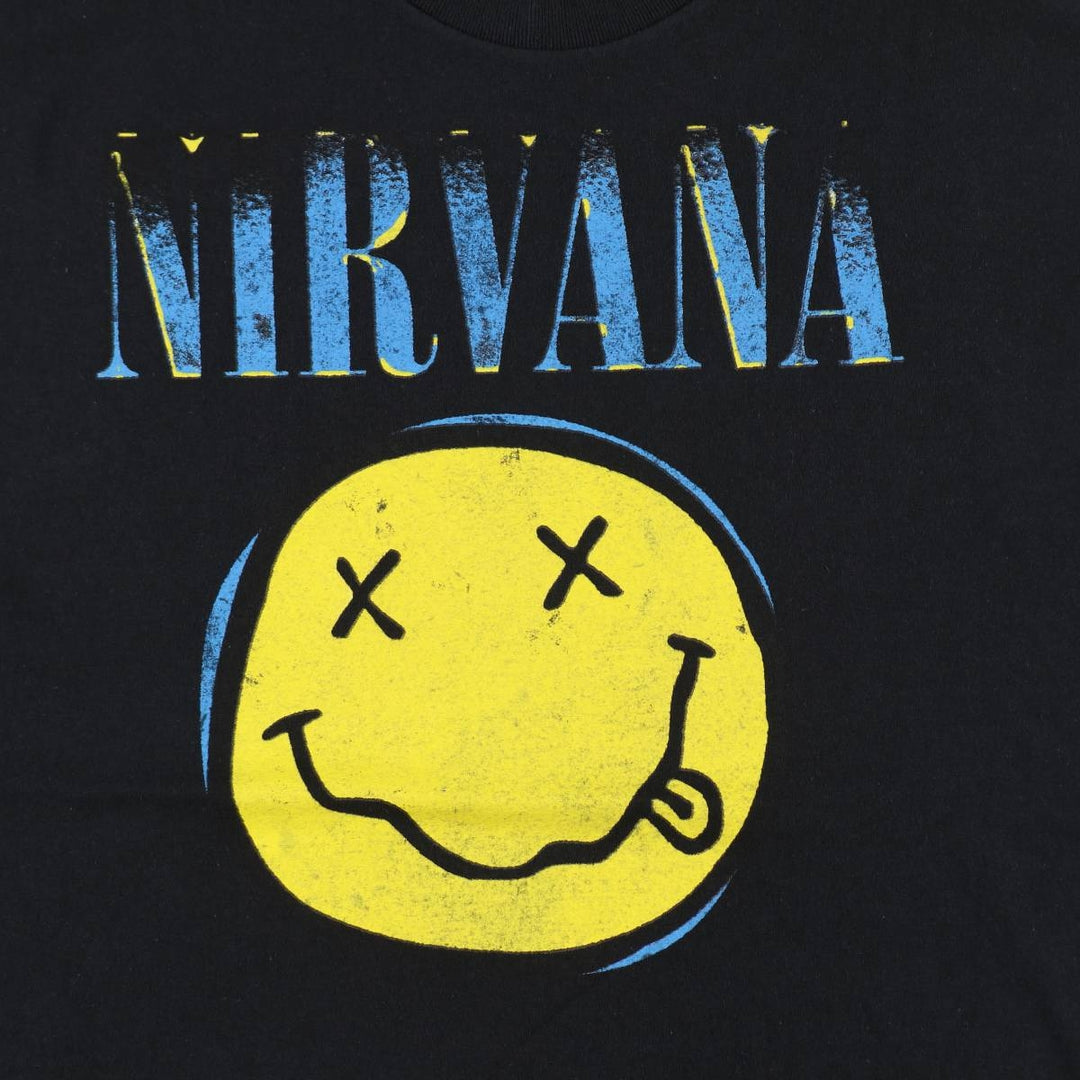 NIRVANA Nirvana Band T-shirt, Band T, Men's L size unclear black type Vintage Second Hand