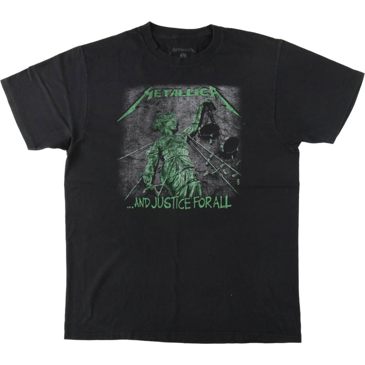METALLICA Metallica Band T-shirt Band T Men's L size cotton black type Vintage Second Hand