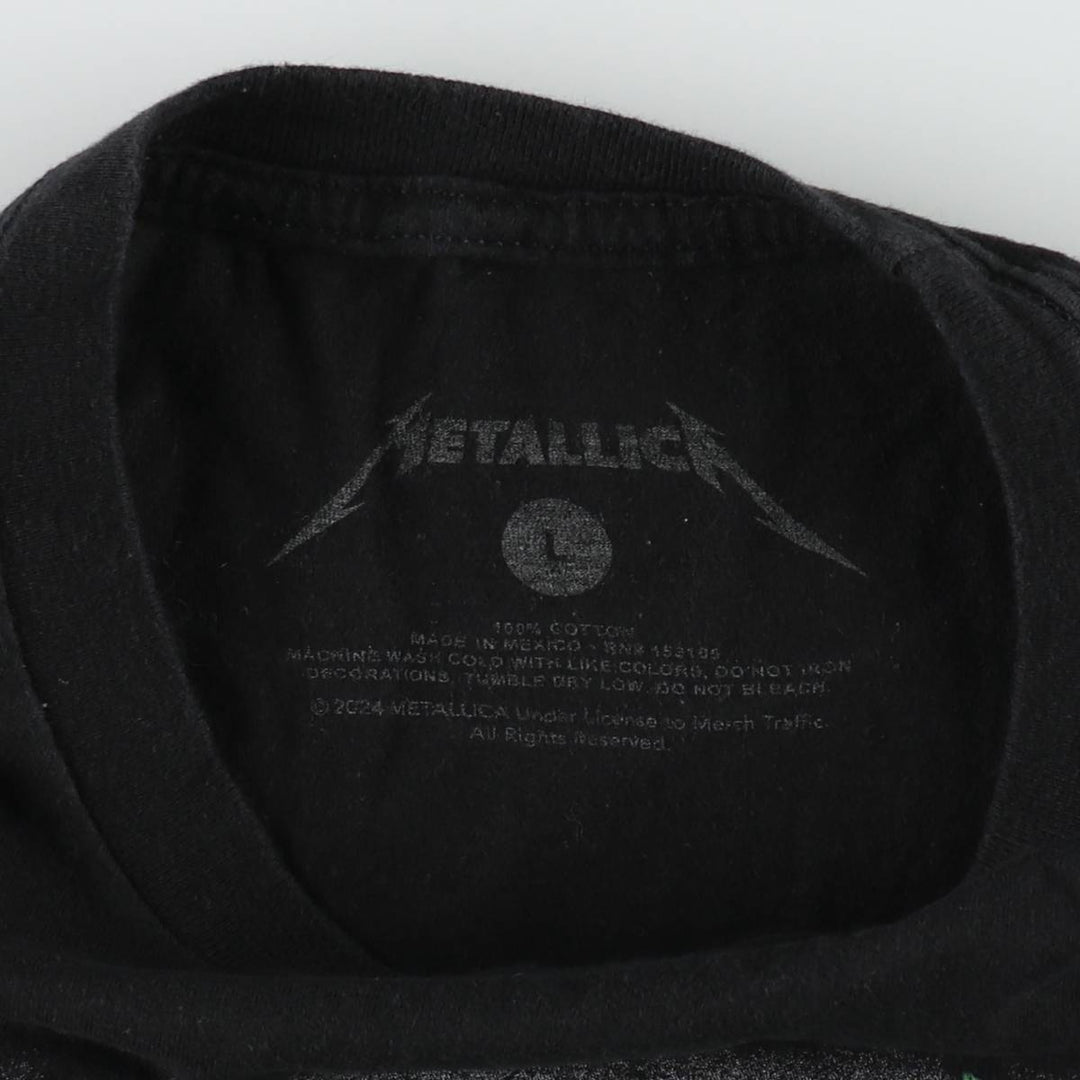 METALLICA Metallica Band T-shirt Band T Men's L size cotton black type Vintage Second Hand