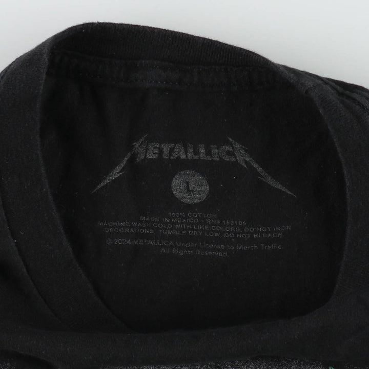 METALLICA Metallica Band T-shirt Band T Men's L size cotton black type Vintage Second Hand