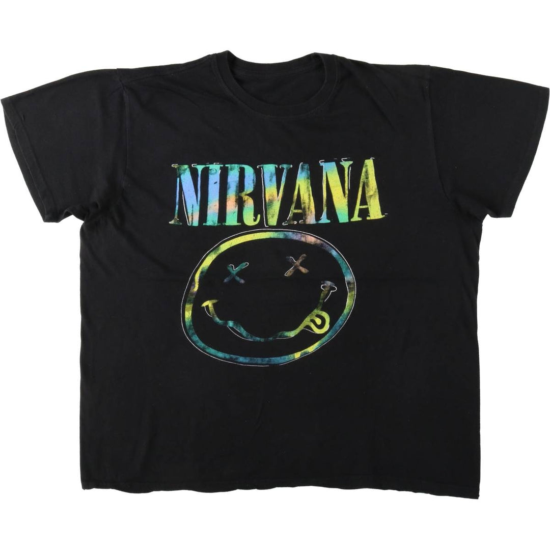 NIRVANA Nirvana Band T-shirt, Band T, Men's L size unclear black type Vintage Second Hand