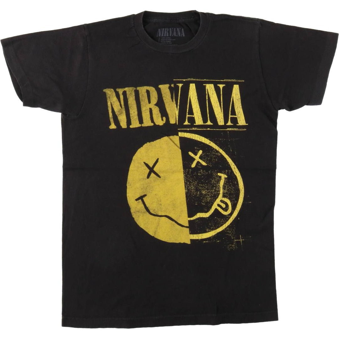 NIRVANA Nirvana Band T-shirt, Band T, Men's S size cotton black type Vintage Second Hand