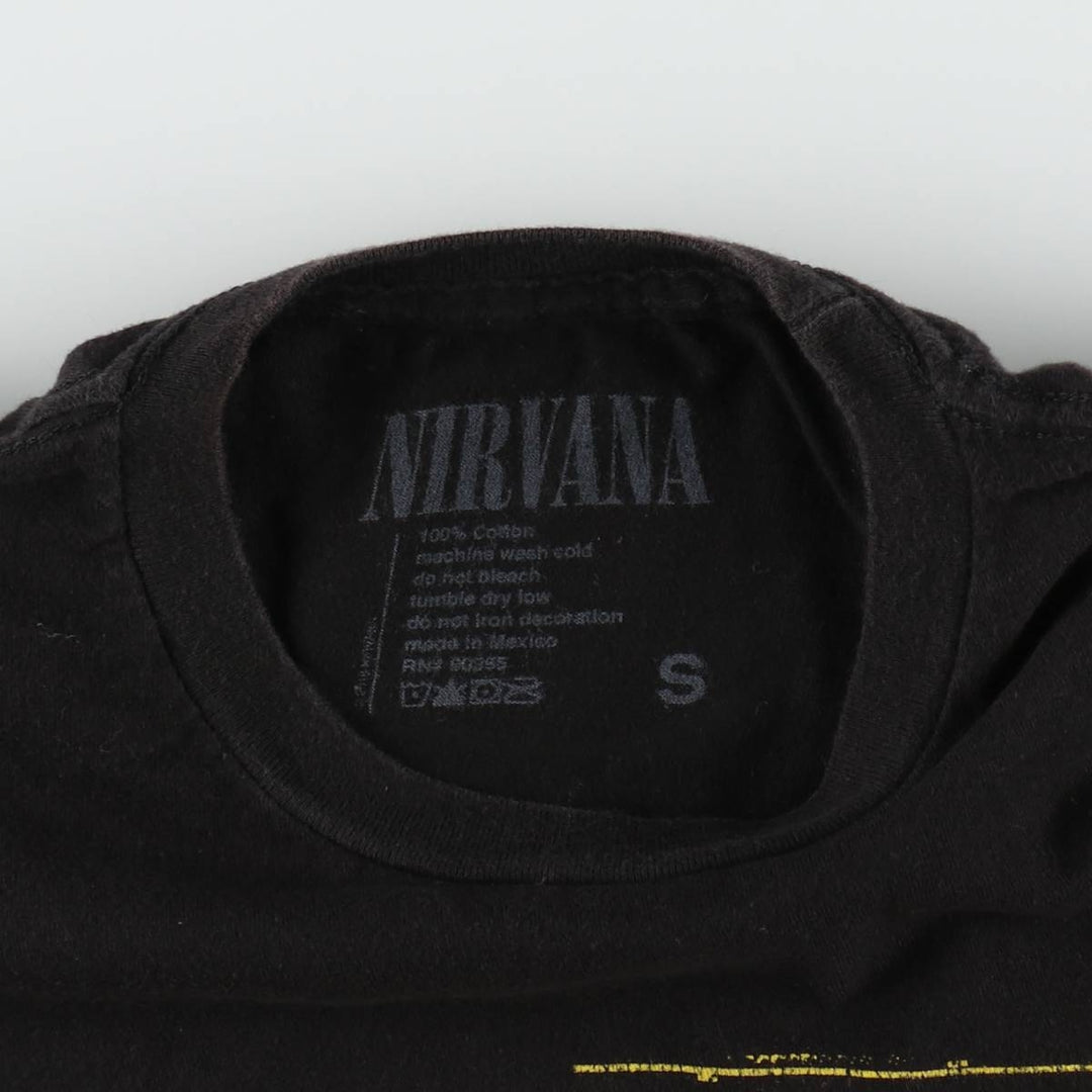 NIRVANA Nirvana Band T-shirt, Band T, Men's S size cotton black type Vintage Second Hand