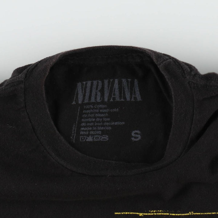 NIRVANA Nirvana Band T-shirt, Band T, Men's S size cotton black type Vintage Second Hand
