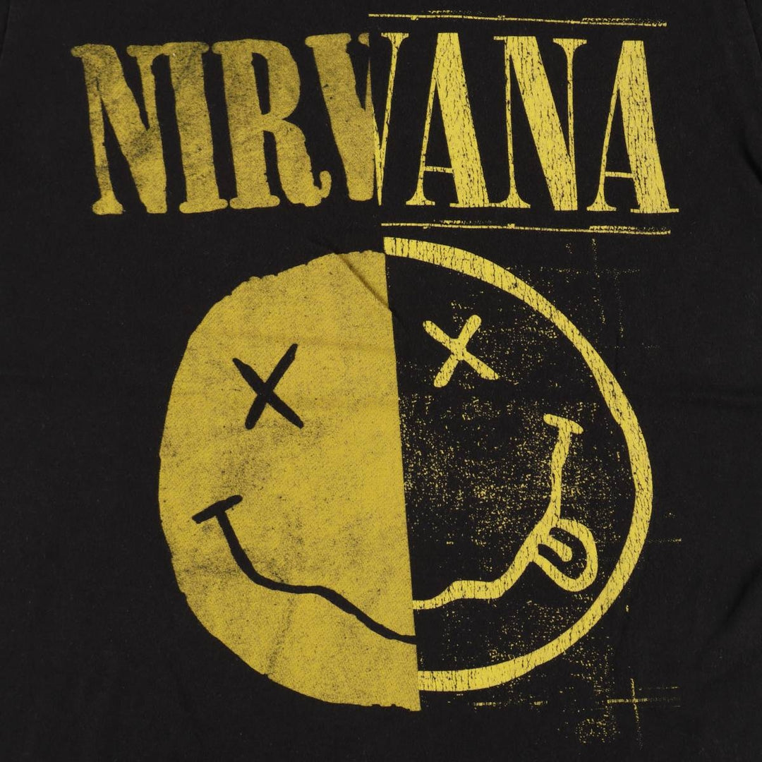 NIRVANA Nirvana Band T-shirt, Band T, Men's S size cotton black type Vintage Second Hand