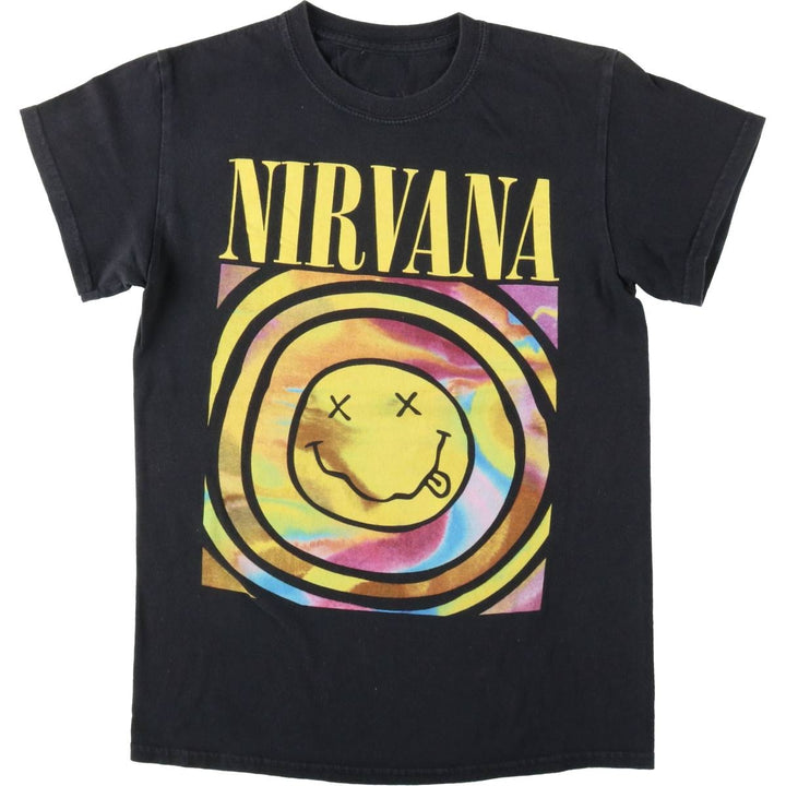 NIRVANA Nirvana Band T-shirt, Band T, Men's S size unclear pale white type Vintage Second Hand