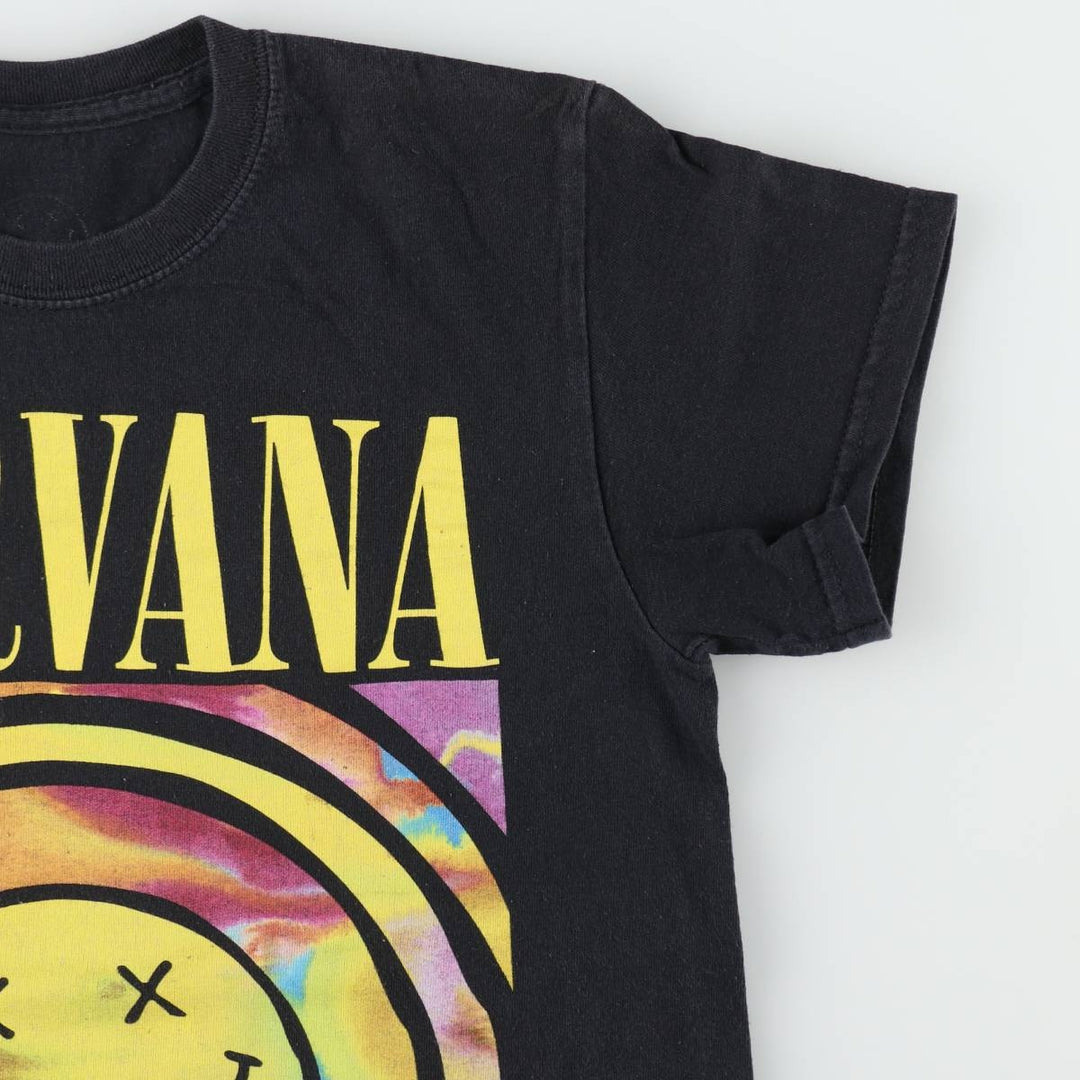 NIRVANA Nirvana Band T-shirt, Band T, Men's S size unclear pale white type Vintage Second Hand
