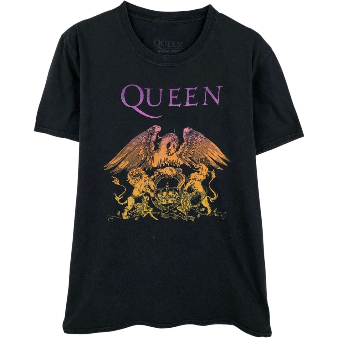 QUEEN Band T-shirt, Men's M size cotton black type Vintage Second Hand