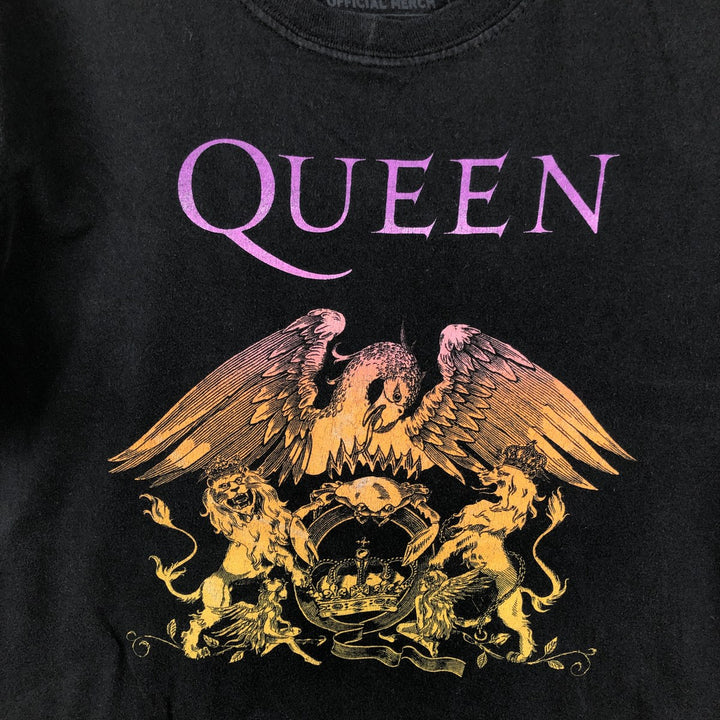 QUEEN Band T-shirt, Men's M size cotton black type Vintage Second Hand