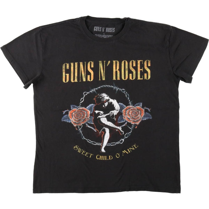 Guns N' Roses Band T-shirt, Band T, Men's L size cotton black type Vintage Second Hand