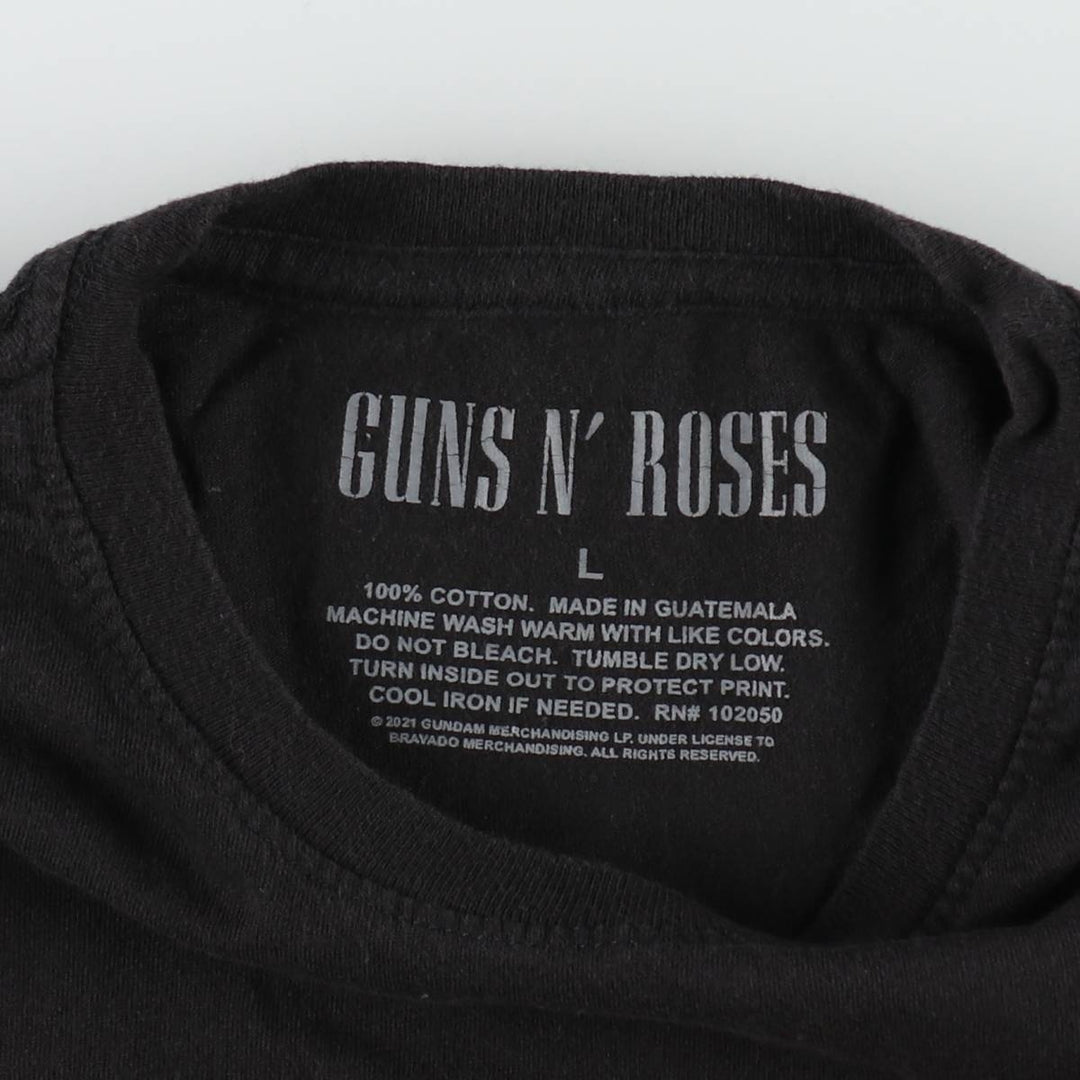 Guns N' Roses Band T-shirt, Band T, Men's L size cotton black type Vintage Second Hand