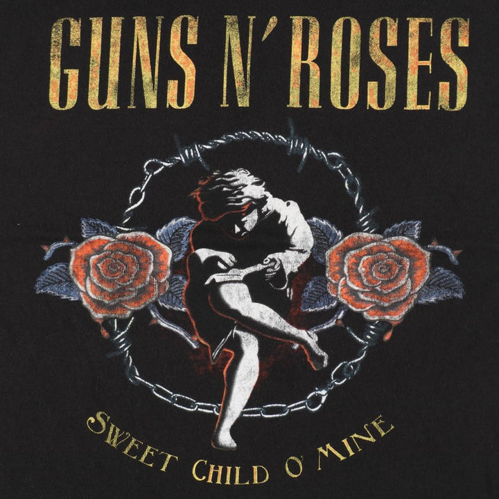 Guns N' Roses Band T-shirt, Band T, Men's L size cotton black type Vintage Second Hand