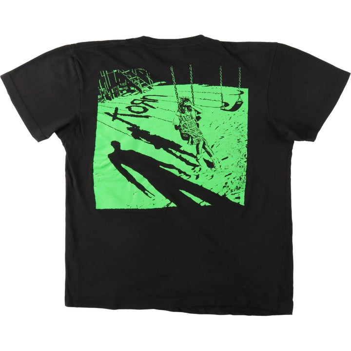 COTTON HERITAGE KORN Band T-shirt (Men's size L equivalent) cotton black type Vintage Second Hand