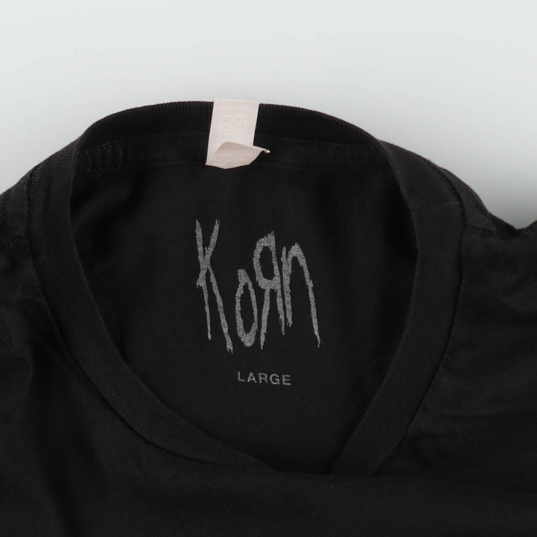 COTTON HERITAGE KORN Band T-shirt (Men's size L equivalent) cotton black type Vintage Second Hand