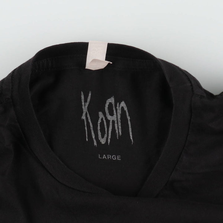 COTTON HERITAGE KORN Band T-shirt (Men's size L equivalent) cotton black type Vintage Second Hand