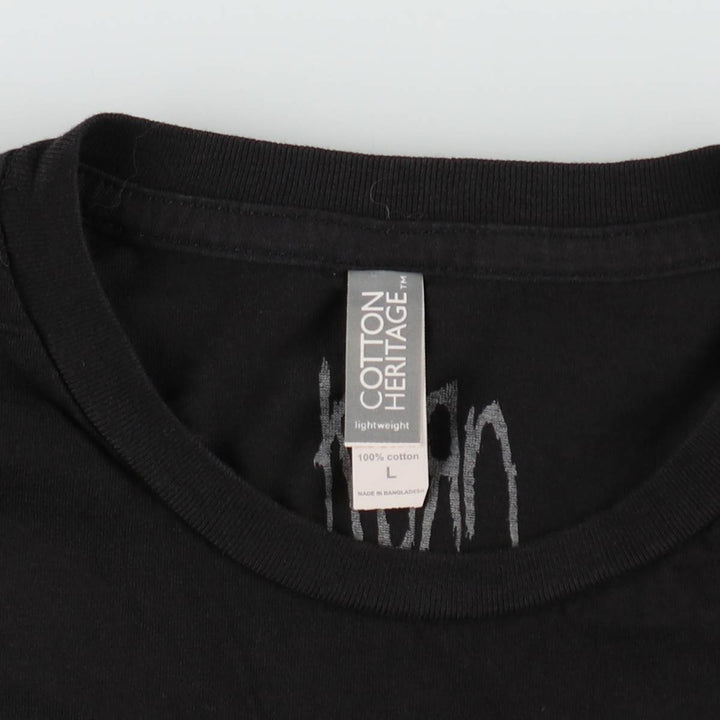 COTTON HERITAGE KORN Band T-shirt (Men's size L equivalent) cotton black type Vintage Second Hand