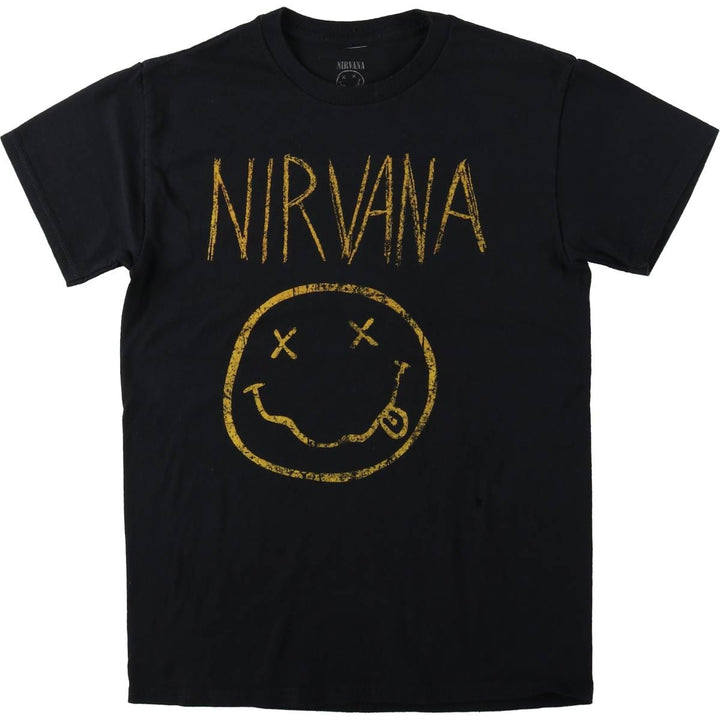 NIRVANA Nirvana Band T-shirt Band T Men's S size cotton black type Vintage Second Hand