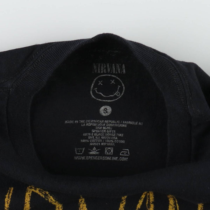 NIRVANA Nirvana Band T-shirt Band T Men's S size cotton black type Vintage Second Hand