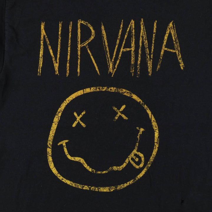 NIRVANA Nirvana Band T-shirt Band T Men's S size cotton black type Vintage Second Hand