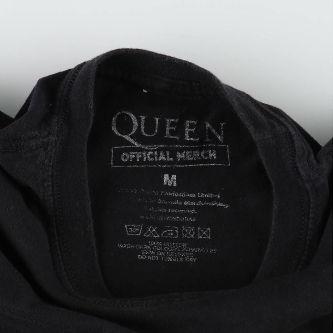 QUEEN Band T-shirt, Men's M size cotton black type Vintage Second Hand