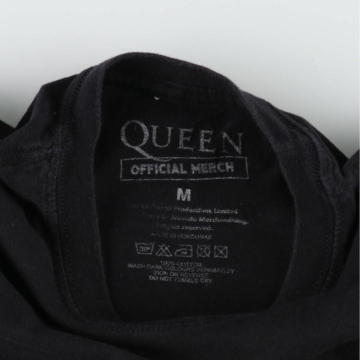 QUEEN Band T-shirt, Men's M size cotton black type Vintage Second Hand
