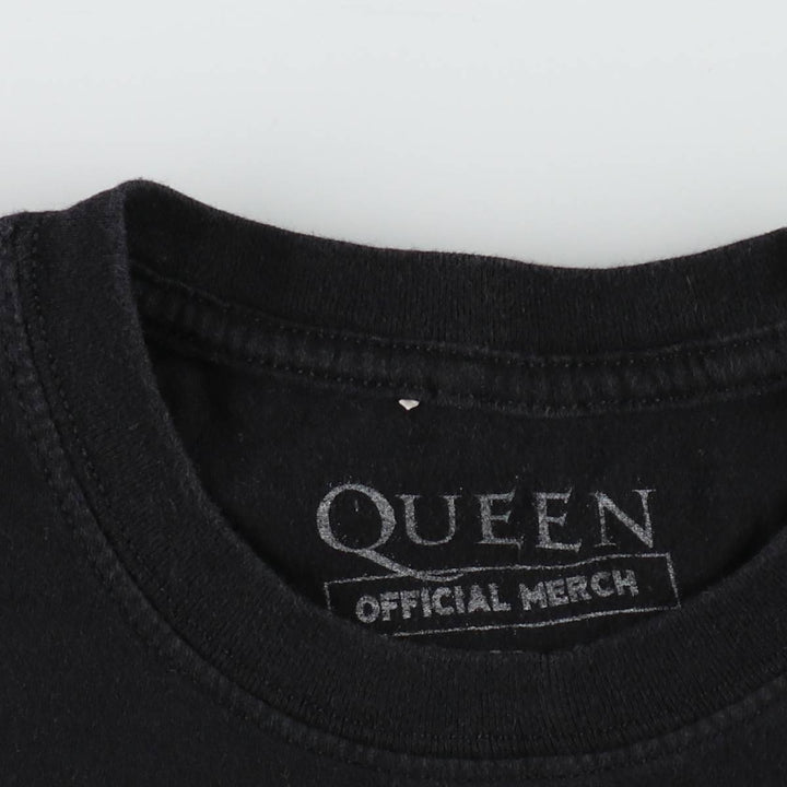 QUEEN Band T-shirt, Men's M size cotton black type Vintage Second Hand