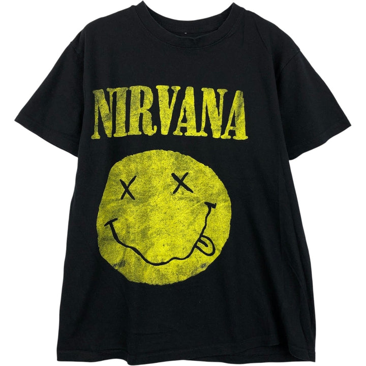 NIRVANA Nirvana Band T-shirt, Band T, Men's M size unclear black type Vintage Second Hand