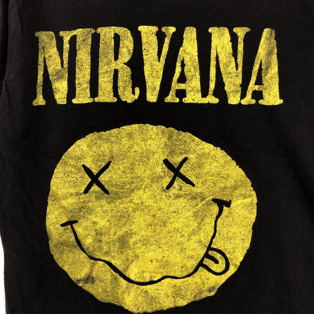 NIRVANA Nirvana Band T-shirt, Band T, Men's M size unclear black type Vintage Second Hand