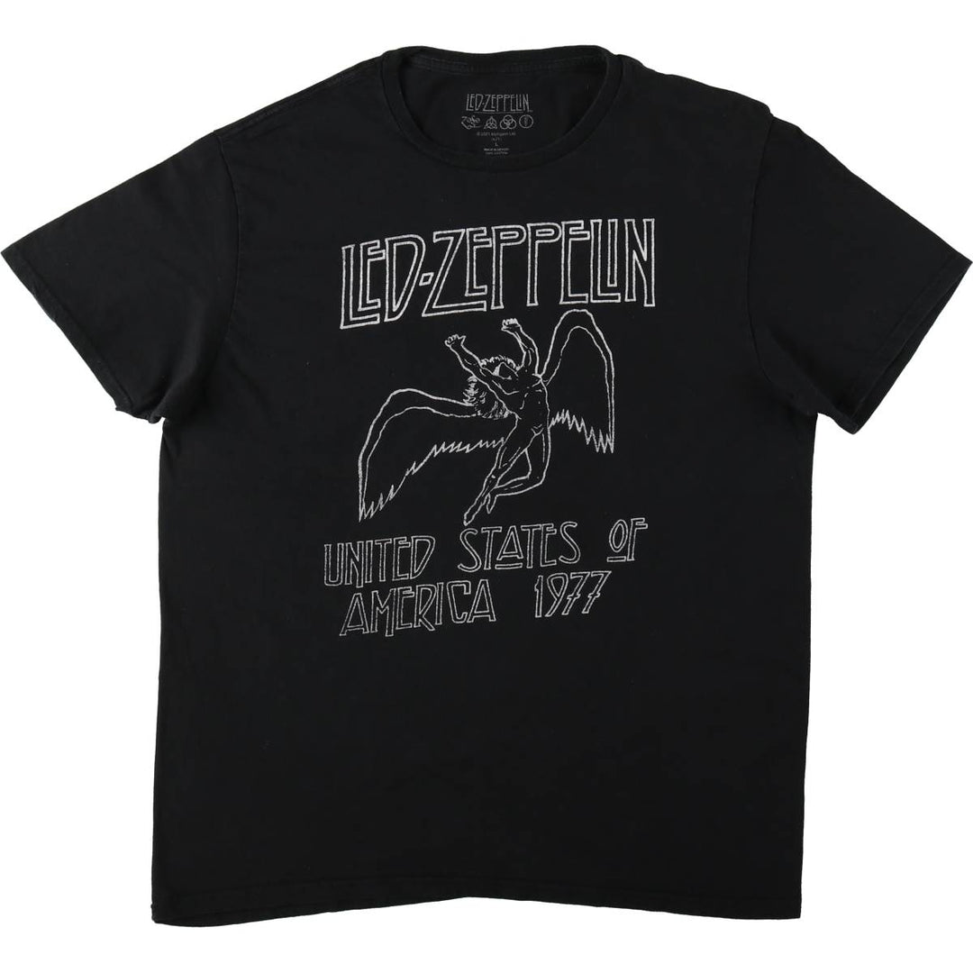Led Zeppelin Band T-shirt, Band T, Men's L size cotton black type Vintage Second Hand