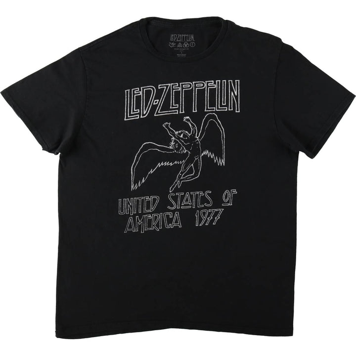 Led Zeppelin Band T-shirt, Band T, Men's L size cotton black type Vintage Second Hand