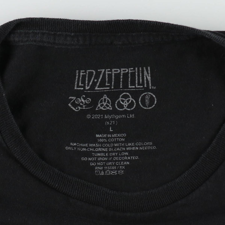 Led Zeppelin Band T-shirt, Band T, Men's L size cotton black type Vintage Second Hand