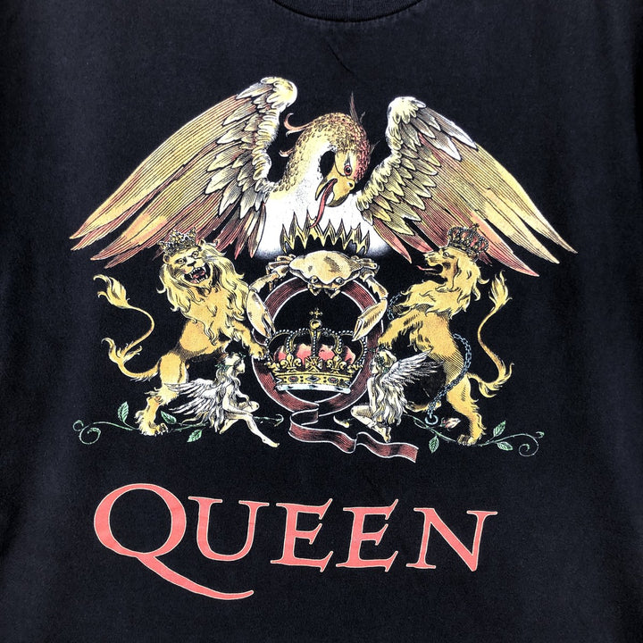 QUEEN band t-shirt, crew neck. cotton black type Vintage Second Hand