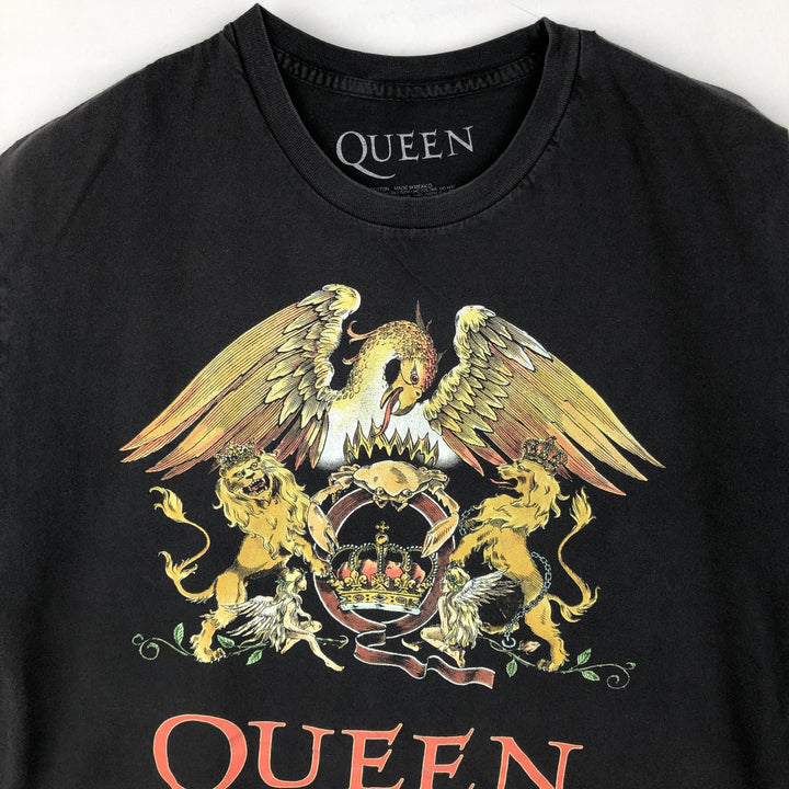 QUEEN band t-shirt, crew neck. cotton black type Vintage Second Hand