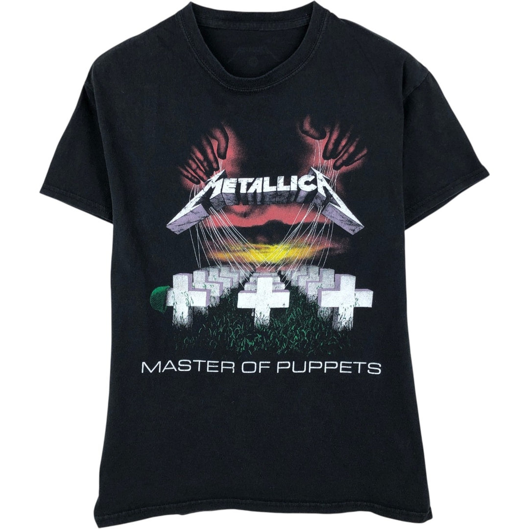 METALLICA Metallica Band T-shirt Band T Men's S size unclear black type Vintage Second Hand