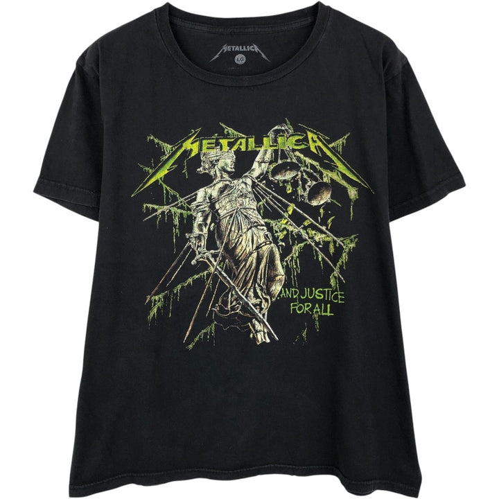 METALLICA printed band t-shirt, men's size L. unclear black type Vintage Second Hand