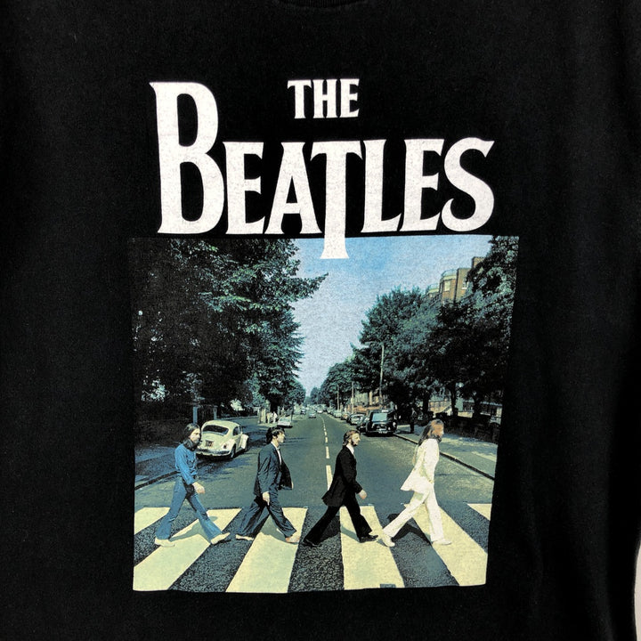 THE BEATLES Band T-shirt, Men's L size cotton black type Vintage Second Hand