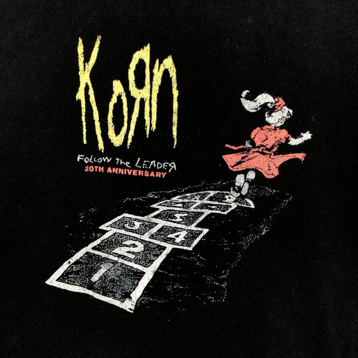 KORN Print Band T-Shirt (Men's Size L) unclear black type Vintage Second Hand