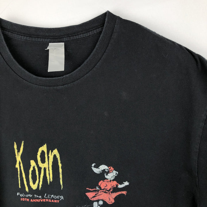 KORN Print Band T-Shirt (Men's Size L) unclear black type Vintage Second Hand