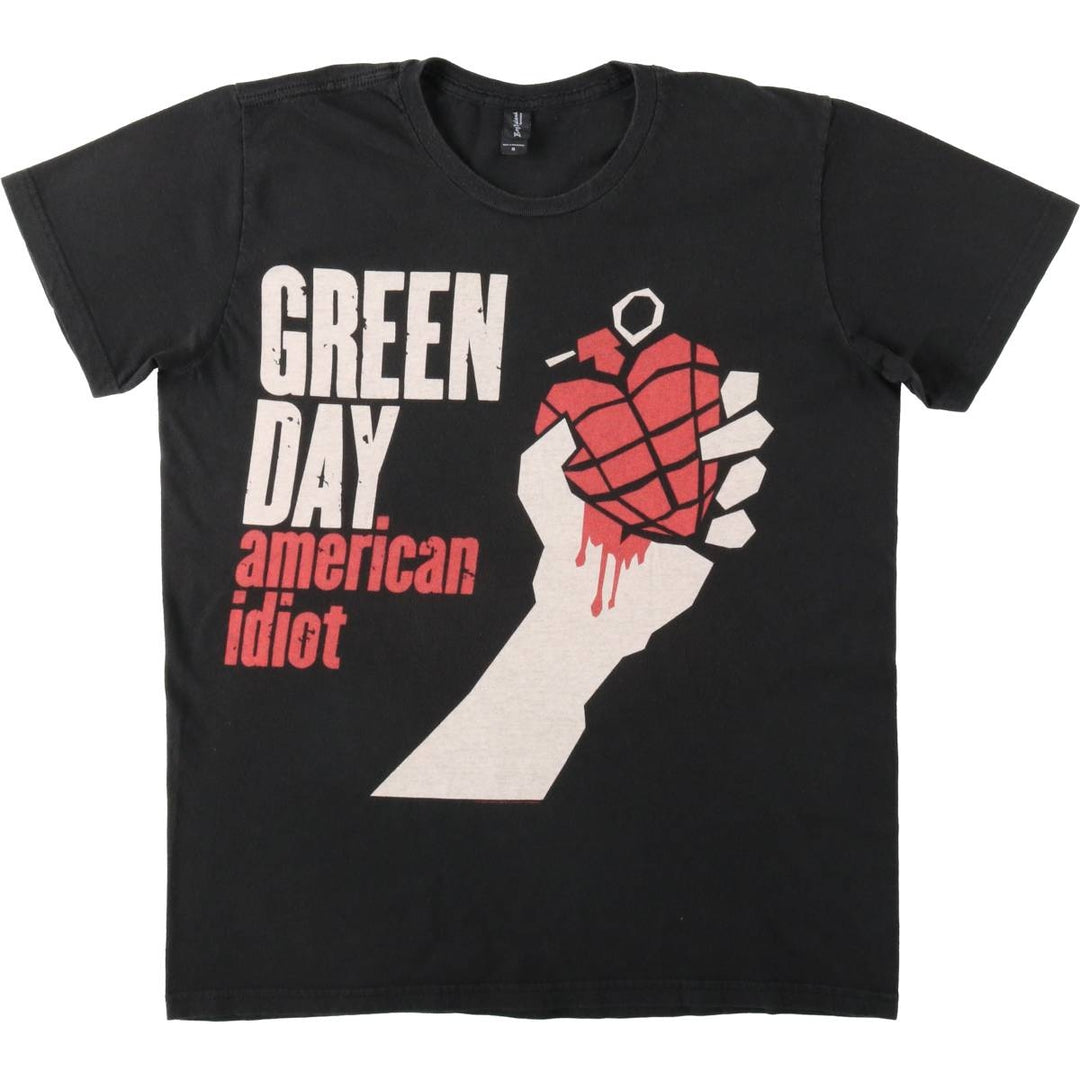 BAYISLAND GREEN DAY Band T-shirt (Men's size M) cotton black type Vintage Second Hand