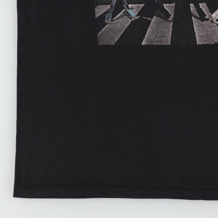 THE BEATLES Band T-shirt, Men's L size cotton black type Vintage Second Hand