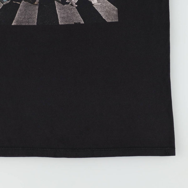 THE BEATLES Band T-shirt, Men's L size cotton black type Vintage Second Hand