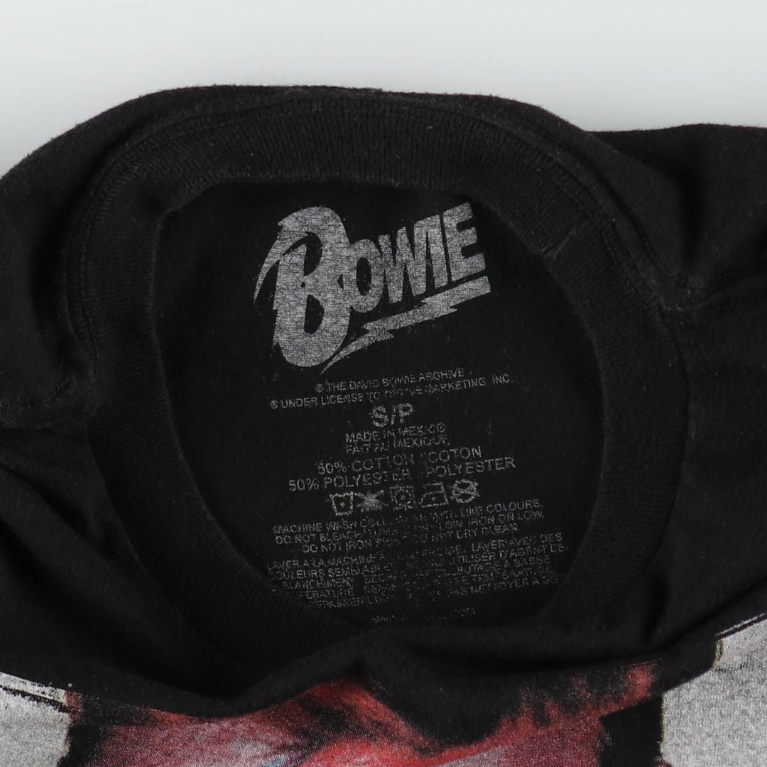 DAVID BOWIE Band T-shirt (Men's size S equivalent) cotton black type Vintage Second Hand