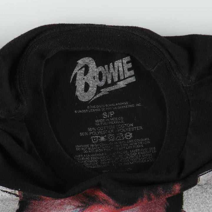 DAVID BOWIE Band T-shirt (Men's size S equivalent) cotton black type Vintage Second Hand