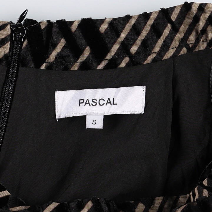 PASCAL Check Pattern Long Tiered Skirt (Women's Size S) others beige type brown Vintage Second Hand