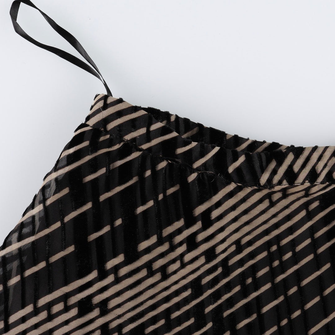 PASCAL Check Pattern Long Tiered Skirt (Women's Size S) others beige type brown Vintage Second Hand