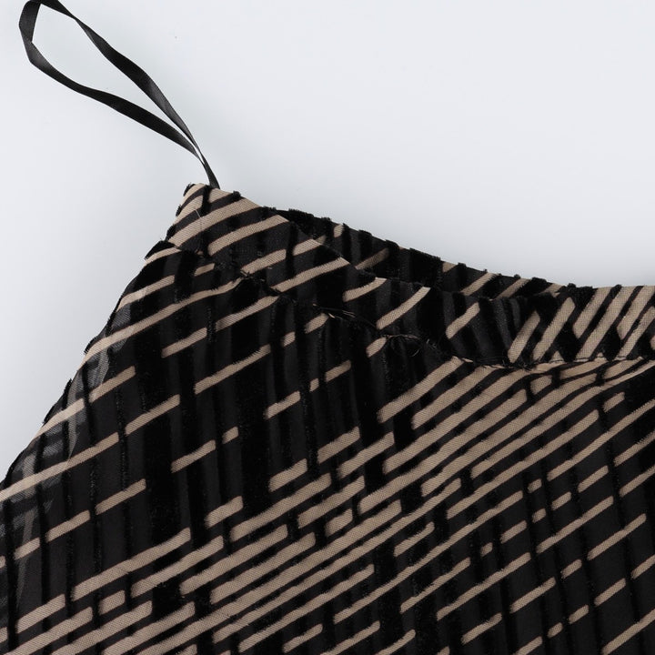 PASCAL Check Pattern Long Tiered Skirt (Women's Size S) others beige type brown Vintage Second Hand