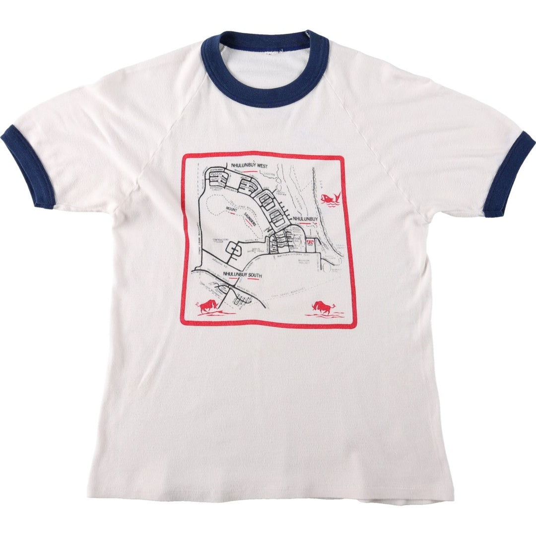 90'S Ringer T-shirt, Women's Size S (approx.), Vintage unclear white type Vintage Second Hand