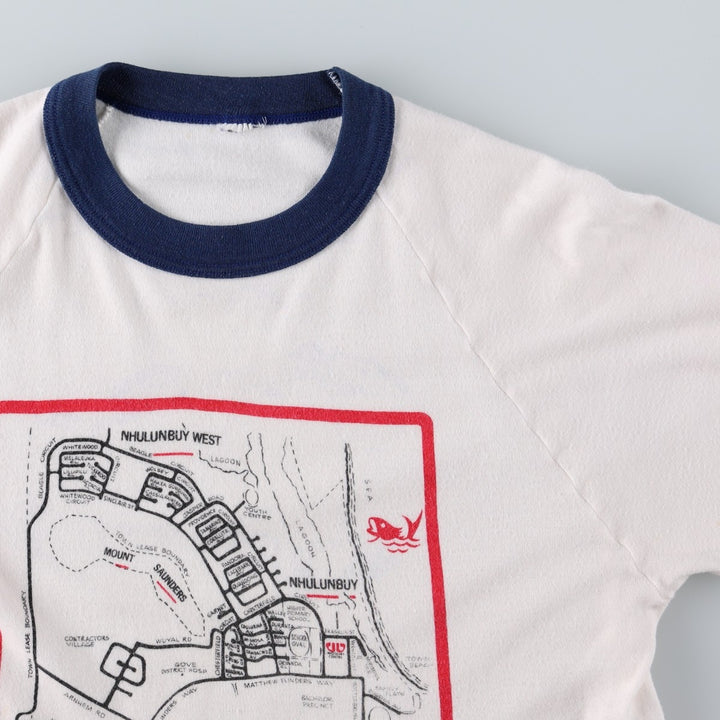 90'S Ringer T-shirt, Women's Size S (approx.), Vintage unclear white type Vintage Second Hand